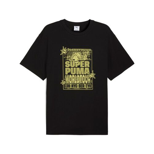 Puma GRAPHIC Super Puma World Tour Relaxed Tee - schwarz