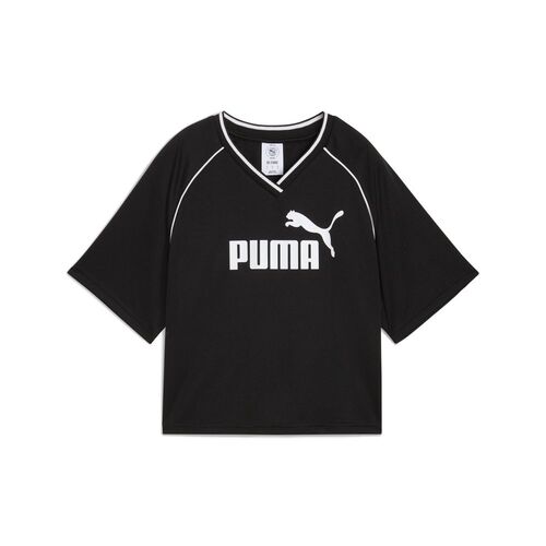 Puma ESS Relaxed Cropped Football Jersey - schwarz