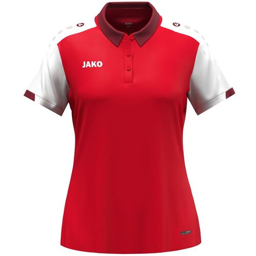 Jako Polo Dynamic Damen - rot/wei�/dunkelrot