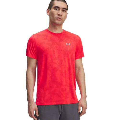 Under Armour Ua Launch Camo Ss - racer red