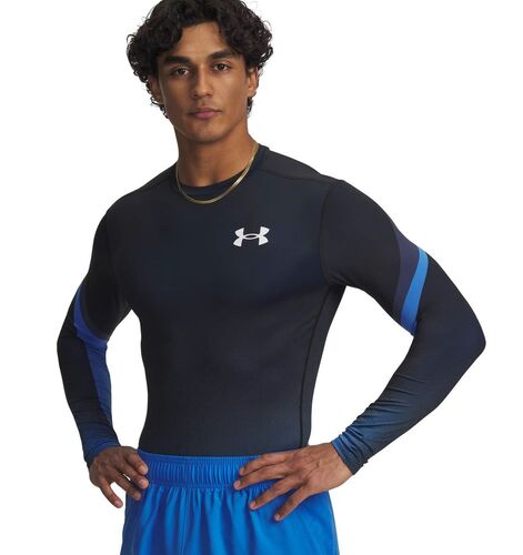 Under Armour Ua Heatgear Sub Crew Ls - blue atlantis