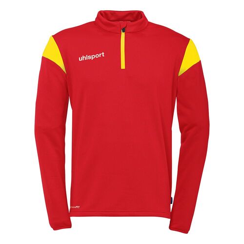 Uhlsport Squad 27 1/4 Zip Top - rot/limonengelb