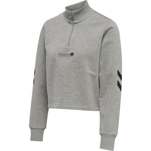 Hummel hmlLGC NIKKA CROPPED HALFZIP - grey melange