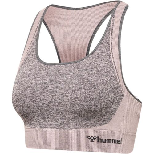Hummel hmlKARINA SEAMLESS SPORTS TOP - quiet shade/woodrose melange