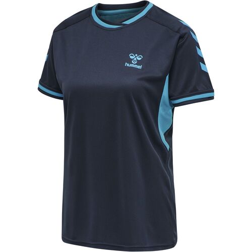 Hummel hmlACTION POLY JERSEY S/S WOMAN - black iris/atomic blue