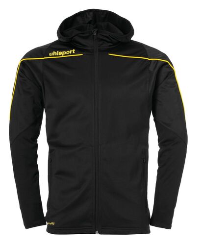 Uhlsport Stream 22 TRACK HOOD JACKET - schwarz/limonengelb