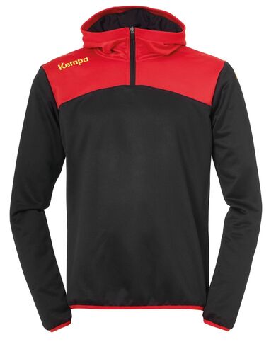 Kempa EMOTION 2.0 QUARTER ZIP HOODY - schwarz/rot/gelb