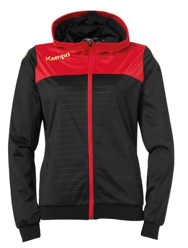 Kempa EMOTION 2.0 HOOD JACKET WOMEN - schwarz/rot/gelb