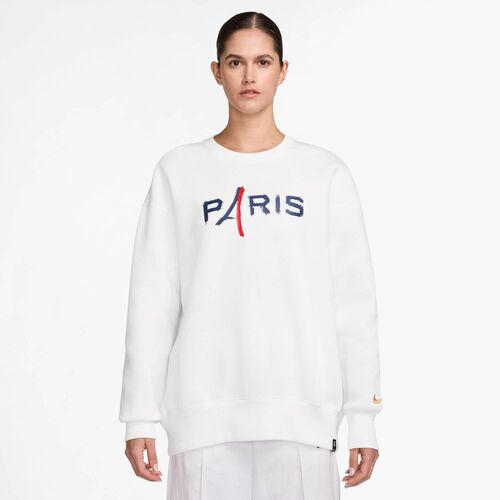 Nike Psg W Nsw Phnx Flc Os Crew - white/metallic gold