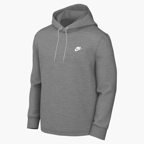 Nike M Nk Club Knit Po Hoodie - dk grey heather/lt smoke grey/white
