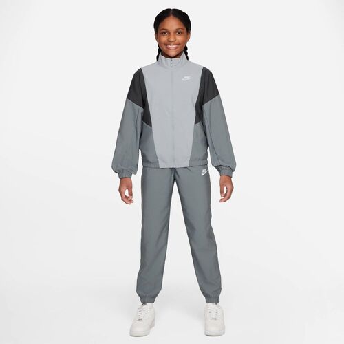 Nike K Nsw Tracksuit Wvn Fz - smoke grey/lt smoke grey/white