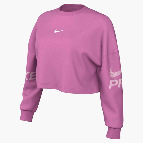 Nike W Np Df Flc Crew Tt Grx - playful pink/pink foam/white