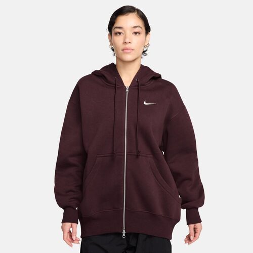 Nike W Nsw Phnx Flc Fz Os Hoodie - burgundy crush/sail