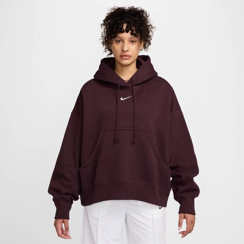 Nike W Nsw Phnx Flc Oos Po Hoodie - burgundy crush/sail