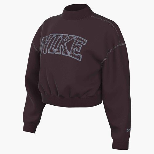 Nike W Nsw Phnx Flc Mock Neck Pe - burgundy crush