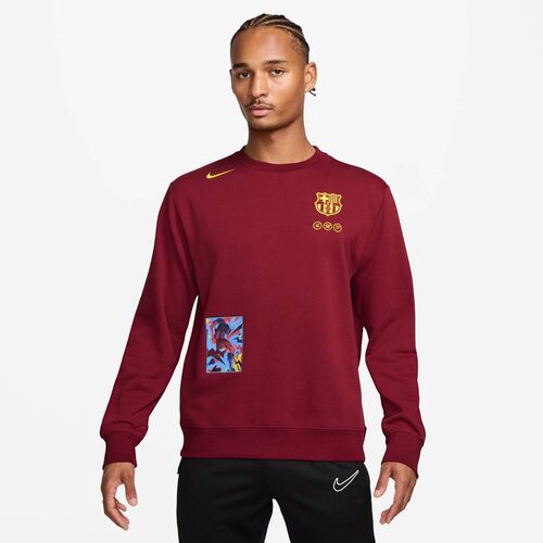 Nike Fcb M Nsw Club Crew Ft Se Gx - team red/opti yellow