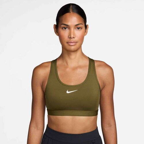Nike W Nk Swsh Med Spt Bra - olive flak/white