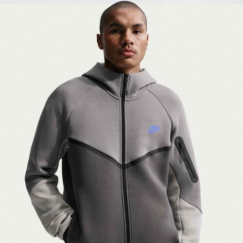 Nike M Nk Tch Flc Fz Wr Hoodie - pencil point/medium ash/sapphire