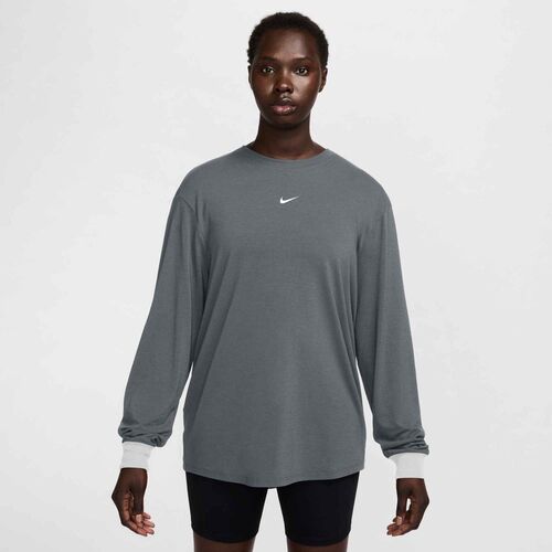 Nike W Nk One Relaxed Df Ls Top - smoke grey/htr/white