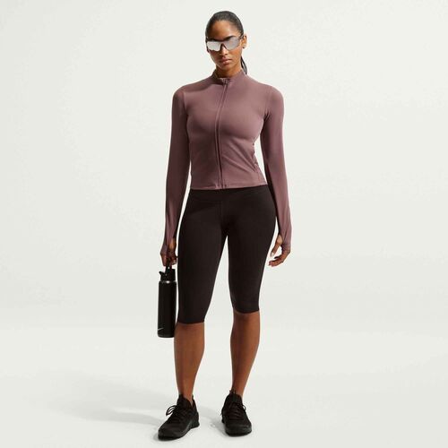 Nike W Nk Df Zenvy Fz Ls Top - tattoo/white