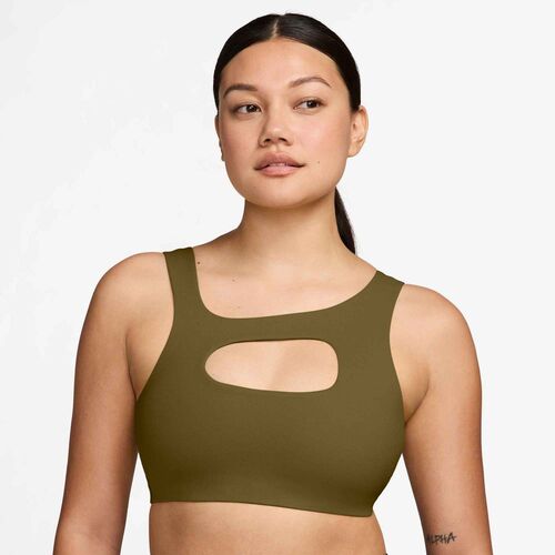 Nike W Nk Df Zenvy Bra Cs Ssnl - olive flak/white