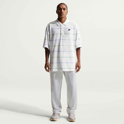 Nike M Nk Club Os Stripe Polo - white/black