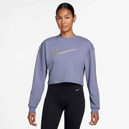 Nike W Np Df Crew Flc Tt Grx - iron purple/metallic silver/white