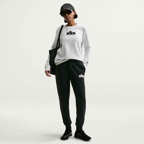 Nike W Nsw Club Flc Std Gx Crew - birch heather/htr/black