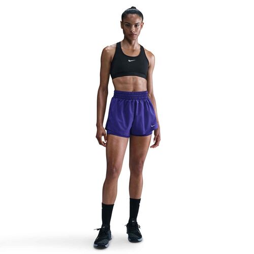 Nike W Nk Swsh Med Spt Unpadded Bra - black/white