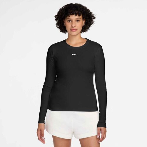 Nike W Nsw Ls Tee Rib Tight - black/white