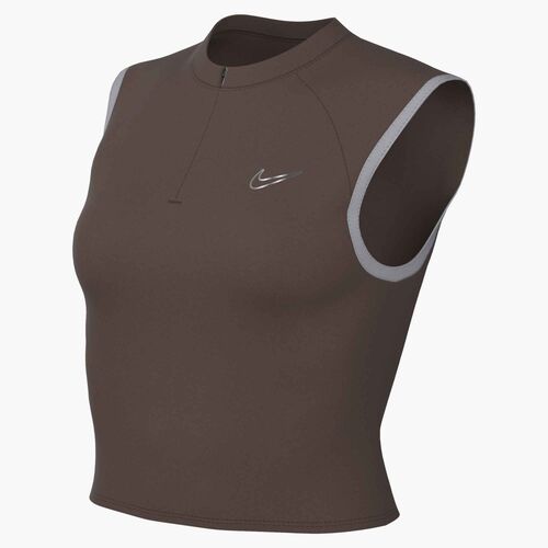 Nike W Slvlss Fitted Qz Top Gls - lt chocolate