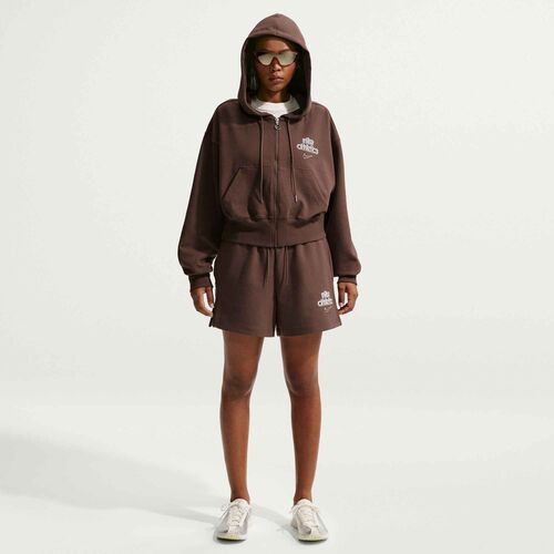 Nike W Nk Phnx Flc Fz Hd Gls - lt chocolate