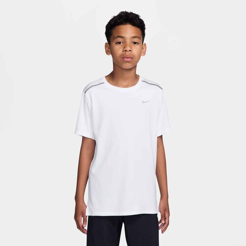 Nike K Nk Df Miler Ss Top - white/white/htr/reflective silv