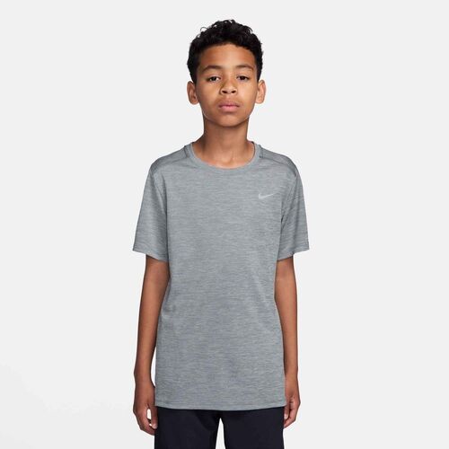 Nike K Nk Df Miler Ss Top - smoke grey/htr/reflective silv