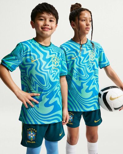 Nike Cbf Y Kinder Nk Df Ss Top Prematch K - light menta/lt photo blue/canary