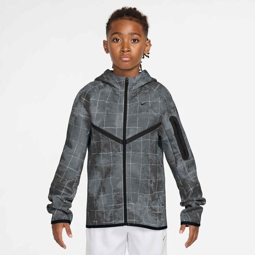 Nike B Nsw Tch Flc Fz Aop - cool grey/iron grey/black