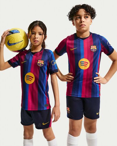 Nike Fcb Y Kinder Nk Df Jsy Ss Stad Hm - deep garnet/blue void/mineral yello