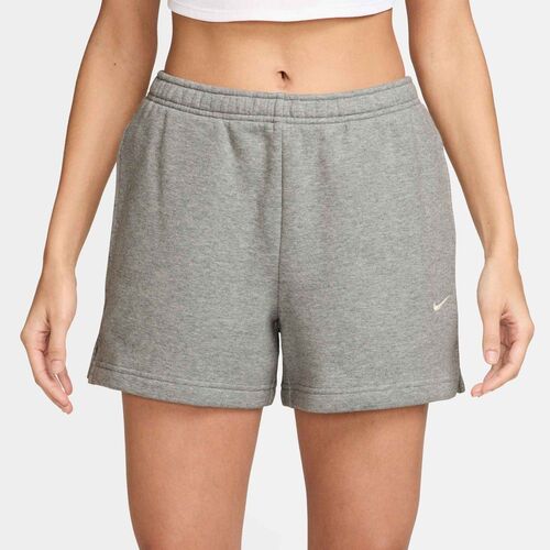 Nike W Nk Stdo Flc Mr Std 4In Shrt - dk grey heather/sail