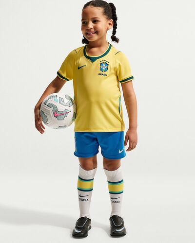 Nike Brazil 2025/26 Stadium Home Little - canary/light menta/geode teal