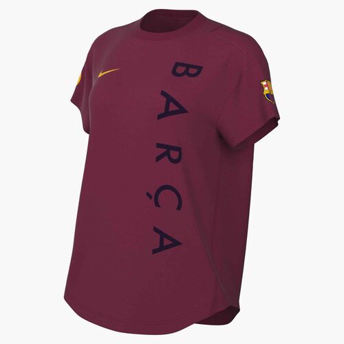 Nike Fcb W Nk One Rlxd Df Ss Top Hm - noble red/noble red/mineral yellow