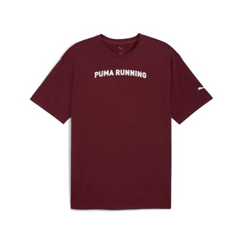 Puma M Run Graphic Tee Oversize - RUBY SHIMMER