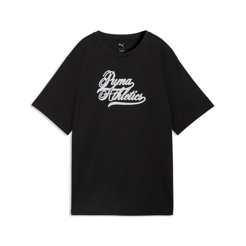 Puma GRAPHICS  Relaxed Varsity Tee - PUMA Black
