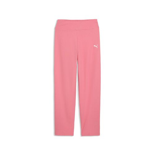 Puma ESS ELEVATED High Waist Straight Leg Rib Pants G - Wild Pink