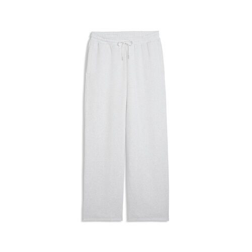 Puma WARDROBE ESS Wide Sweatpants FL op - White Glow Heather