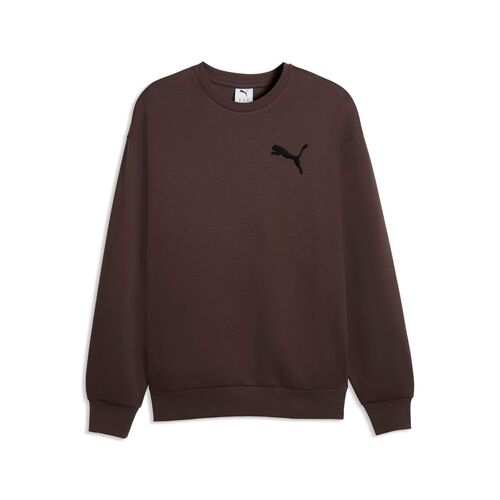Puma ESS ELEVATED CAT LOGO Relaxed Crew DK - Chocolate Brown