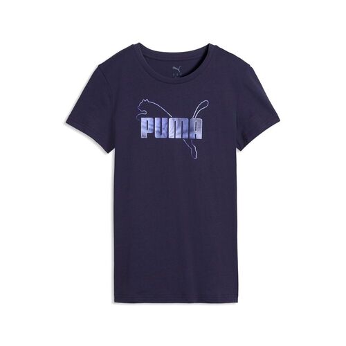Puma ESS LOGO LAB Metallic Tee - Deep Plum