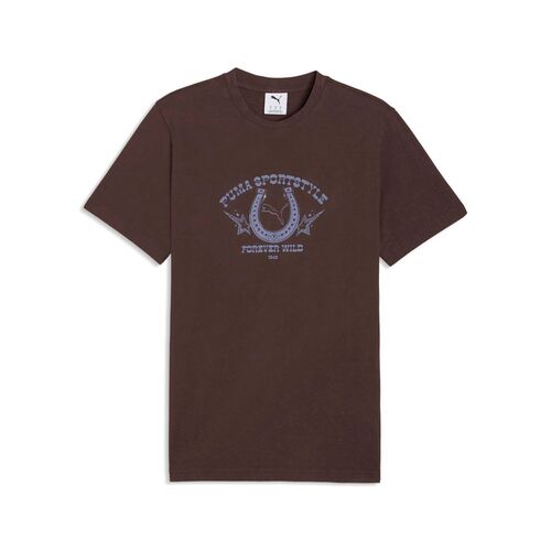 Puma GRAPHIC Retro Americana Washed Tee - Chocolate Brown