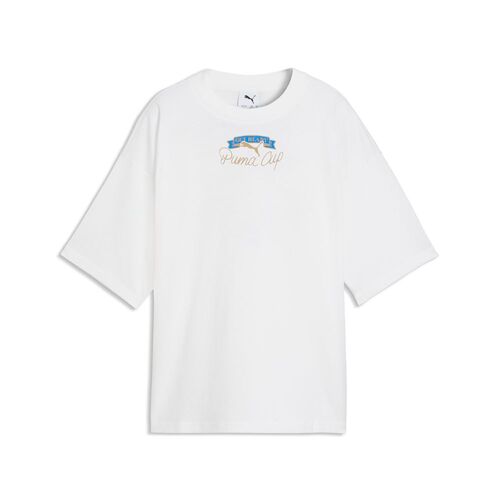 Puma GRAPHIC Oversized World Cup Tee B - PUMA White-Blue