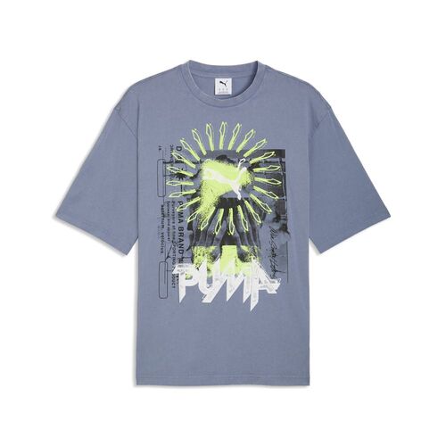 Puma GRAPHIC Win or Lose Boxy Washed Tee - Gray Sky
