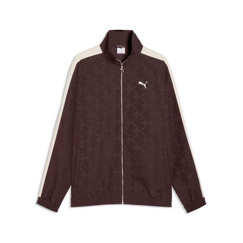 Puma T7 Jacquarded Woven Relaxed Track Jacket - Chocolate Brown